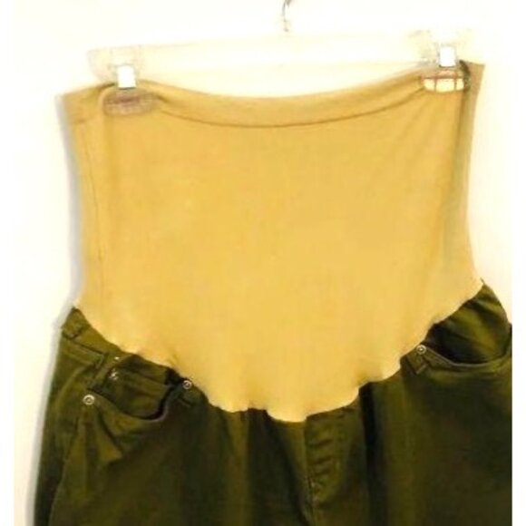 Maternity Pants Straight Legs Belly Band Dark green Pants Size 2XL - Picture 8 of 14